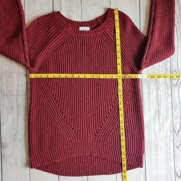 Sienna Sky ribbed burgundy pullover sweater sz M - Picture 6 of 8